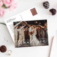 Elegant Flourish Thank You Wedding Photo