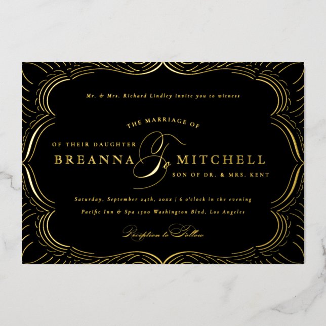 Elegant Flourishes Formal Wedding Gold (Front)