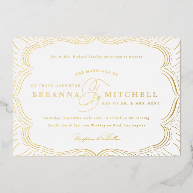 Elegant Flourishes Formal Wedding Gold (Front)