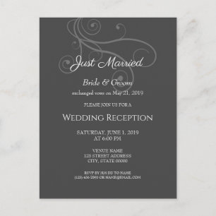 Elegant Flourishes Wedding Reception Eloped Postcard