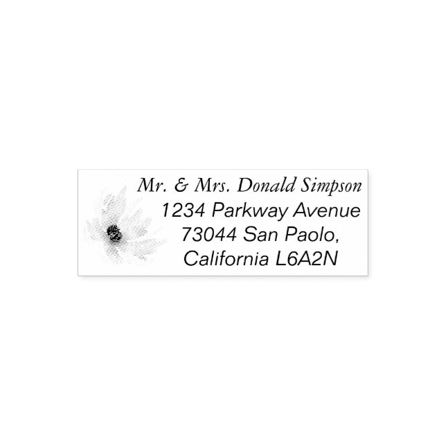 Elegant Flower Address Wedding Self-inking Stamp (Design)