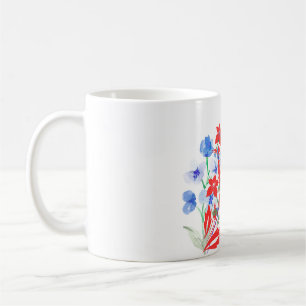 Elegant Flower and Leaves Artwork Minimal Coffee Mug