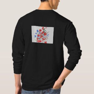 Elegant Flower and Leaves Artwork Minimal T-Shirt