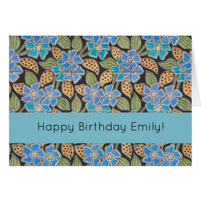 Elegant Flower Blue Periwinkle Floral Classic (Front Horizontal)