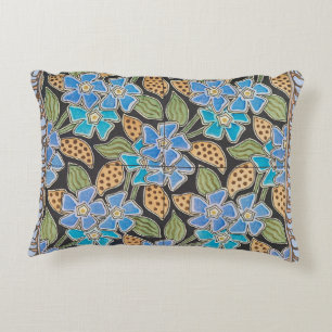 Elegant Flower Blue Periwinkle Floral Classic Decorative Cushion