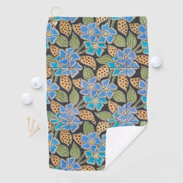 Elegant Flower Blue Periwinkle Floral Classic Golf Towel (InSitu)