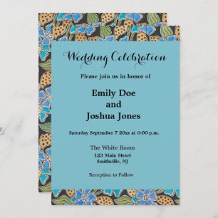 Elegant Flower Blue Periwinkle Floral Classic Invitation