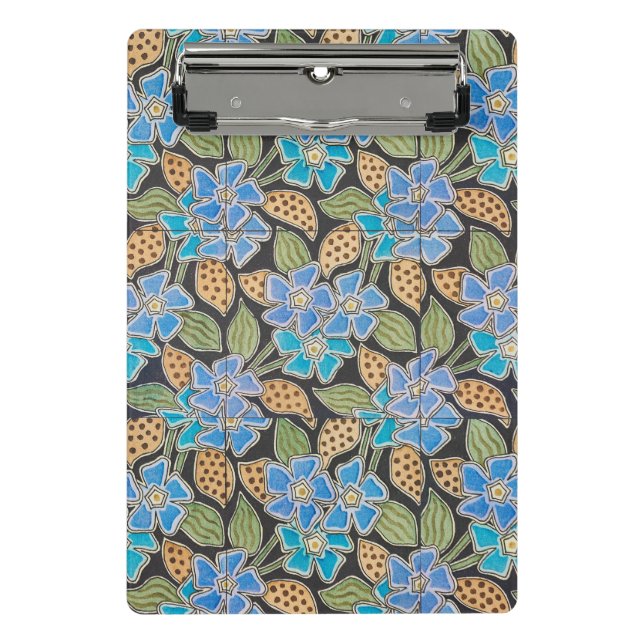 Elegant Flower Blue Periwinkle Floral Classic Mini Clipboard (Front)