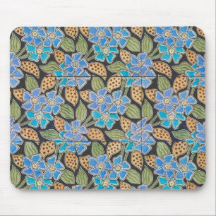 Elegant Flower Blue Periwinkle Floral Classic Mouse Mat