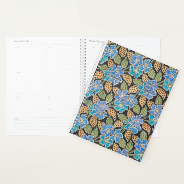 Elegant Flower Blue Periwinkle Floral Classic Planner (Display)