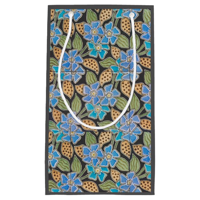 Elegant Flower Blue Periwinkle Floral Classic Small Gift Bag (Front)