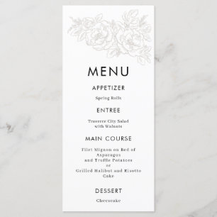 Elegant flower corner wedding menu
