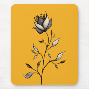 Elegant Flower Decorative Abstract Art Mouse Mat