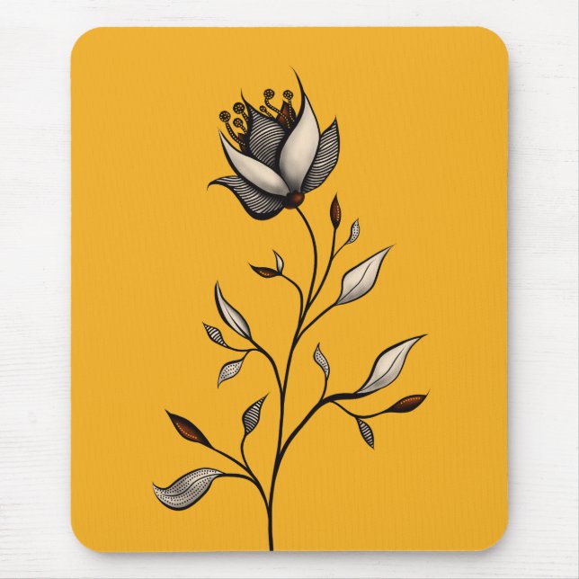 Elegant Flower Decorative Abstract Art Mouse Mat (Front)