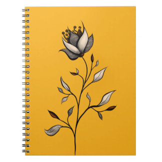 Elegant Flower Decorative Abstract Art Notebook
