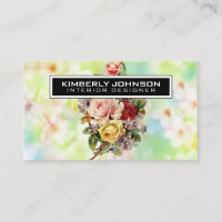 Elegant Flower Design Business Card 3.5x2