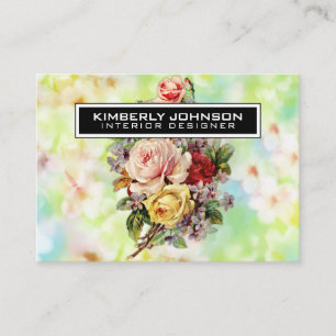 Elegant Flower Design Business Card 3.5x2.5