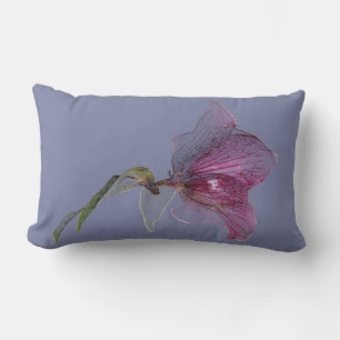 Elegant flower design pastel purple lumbar cushion
