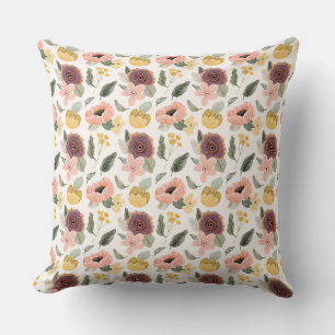 Elegant Flower Design Throw Pillow