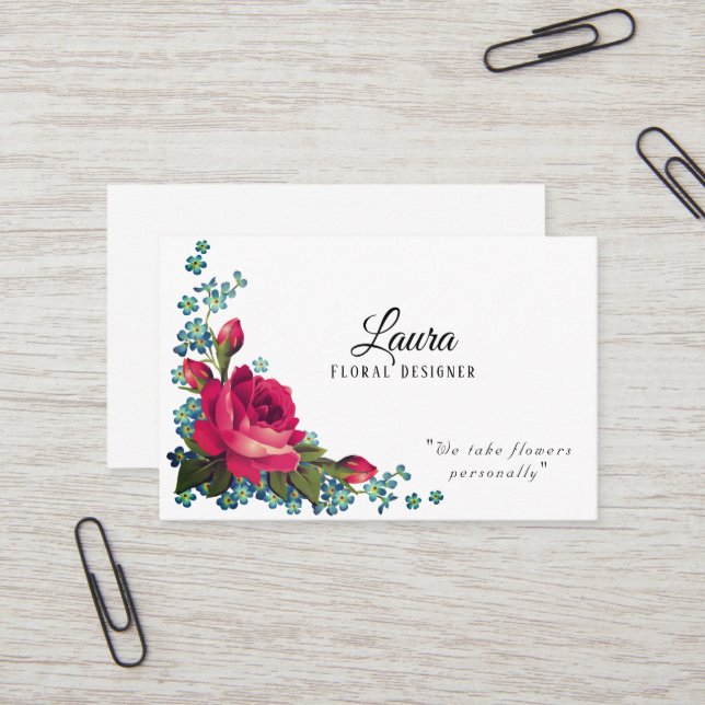 Elegant Flower Designer Business Card (Front/Back In Situ)