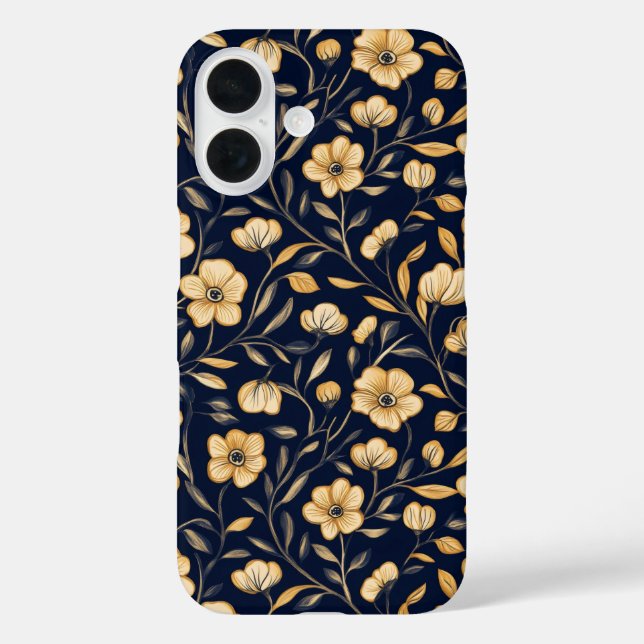 Elegant Flower Gold Pattern Case-Mate iPhone Case (Back)