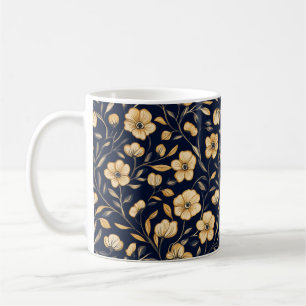 Elegant Flower Gold Pattern Coffee Mug