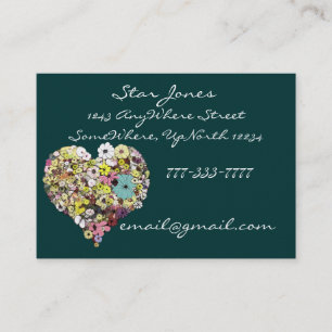 Elegant Flower Heart Business Card -