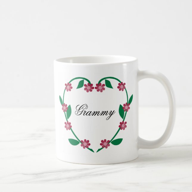 Elegant Flower Heart-Grammy Coffee Mug (Right)