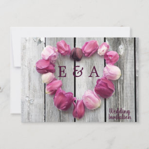 Elegant flower heart rustic barn wood wedding