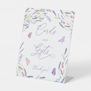 Elegant Flower Lavender Cards and Gifts  Pedestal Sign