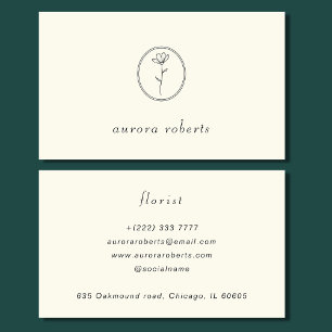 Elegant Flower Line Art Logo Monogram Business Card