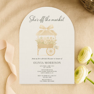Elegant Flower Market Bow Bridal Shower Invitation