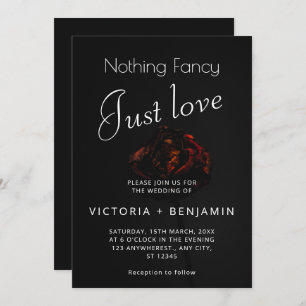 Elegant Flower Minimalistic Dark Moody Wedding Invitation