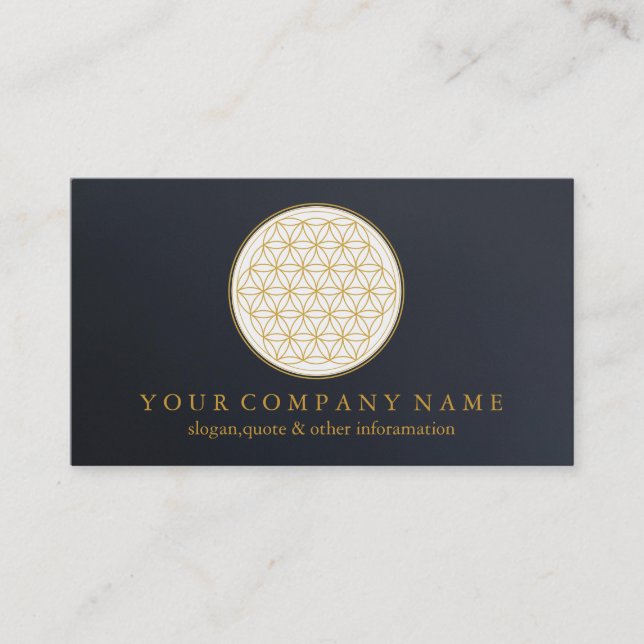 Elegant Flower Of Life New Age Spiritual Healer Business Card (Front)