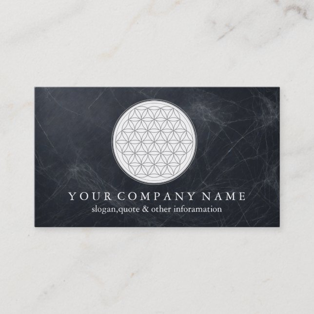 Elegant Flower Of Life New Age Spiritual Healer Business Card (Front)