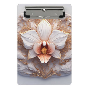 Elegant Flower on Ornate Background Mini Clipboard