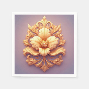 Elegant Flower on Ornate Background Napkin