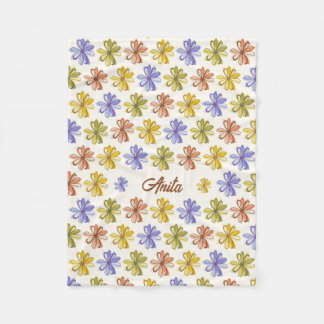 Elegant Flower Pattern Fleece Blanket