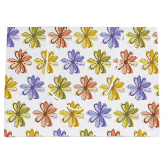 Elegant Flower Pattern Large Gift Bag