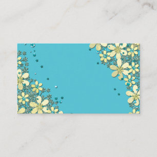 Elegant, flower pattern, yellow flowers business card