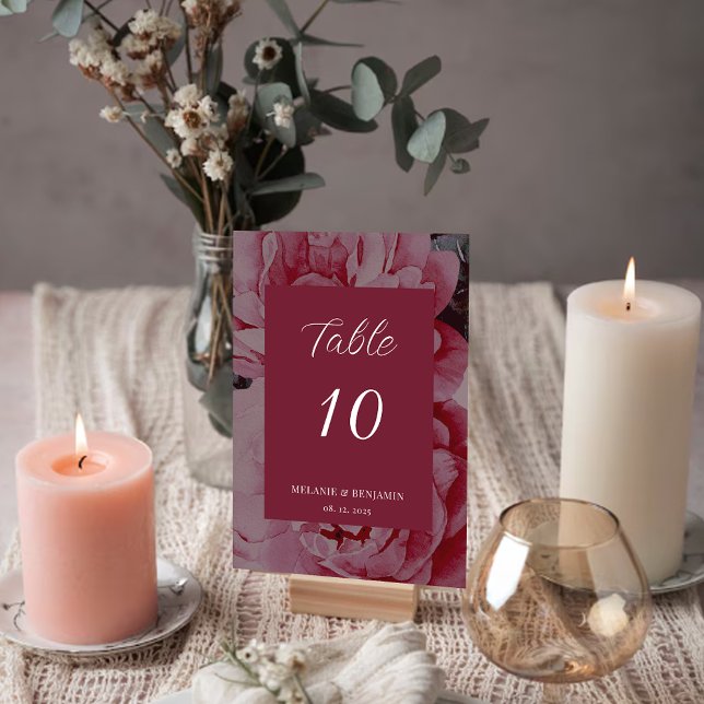 Elegant Flower Personalised Wedding Table Number (Elegant Flower Personalized Wedding Table Number)