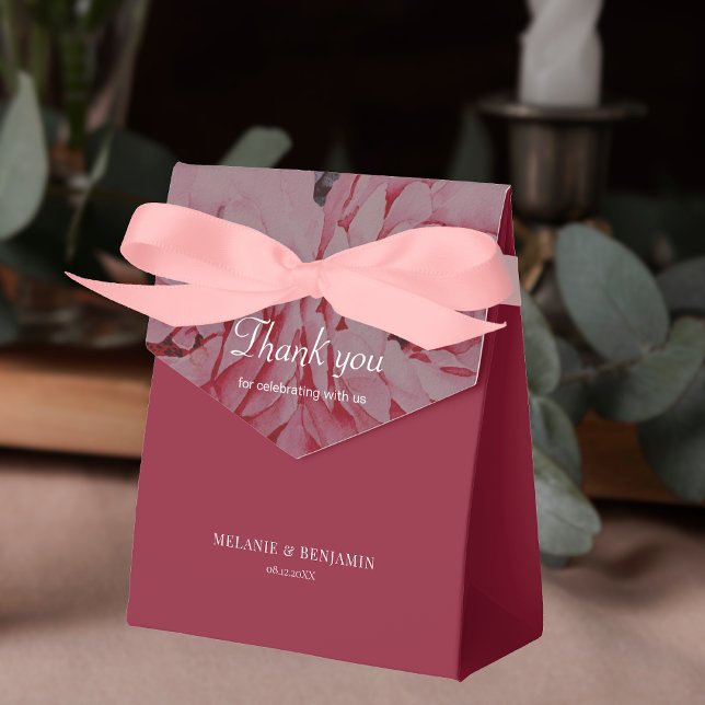 Elegant Flower Personalised Wedding Thank You Favour Box (Elegant Flower Personalized Wedding Thank You Favor Boxes)
