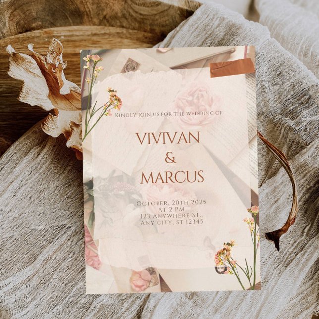 Elegant Flower Plant Texture Bridal Shower Party Invitation (Creator Uploaded)