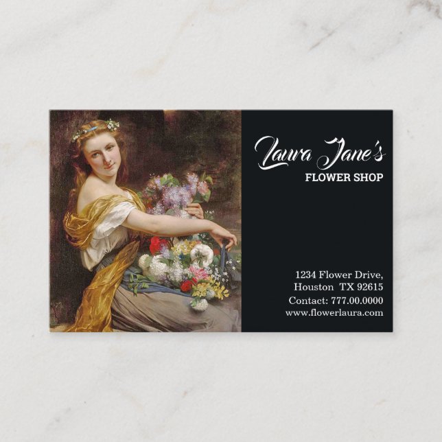 Elegant Flower Shop Business Card (Front)