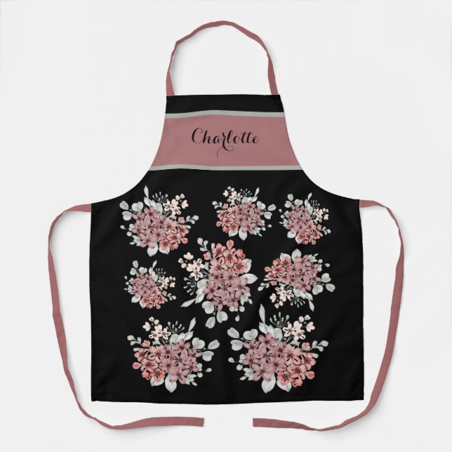 Elegant Flower Spring Bouquet Garden Apron (Front)