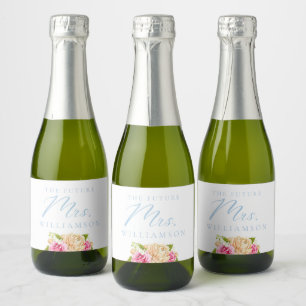 Elegant Flower Tea Bridal Brunch Sparkling Wine Label