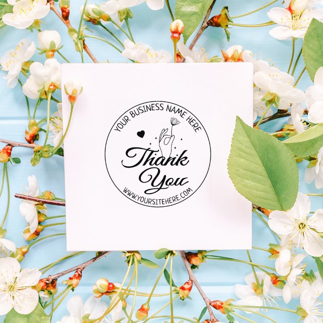 Elegant Flower Thank You  Rubber Stamp (Creator Uploaded)
