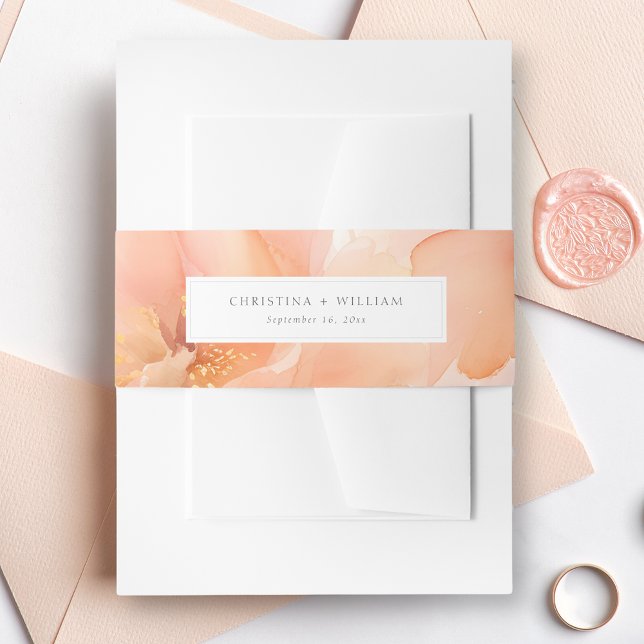 Elegant Flower Wedding Invitation Belly Band (Creator Uploaded)