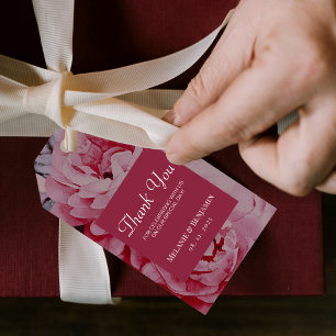 Elegant Flower Wedding Thank You Gift Tag