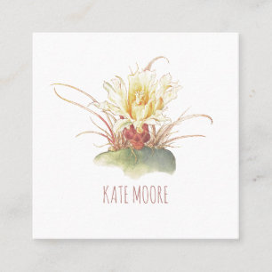 Elegant Flowering Cactus Blooming Calling Card